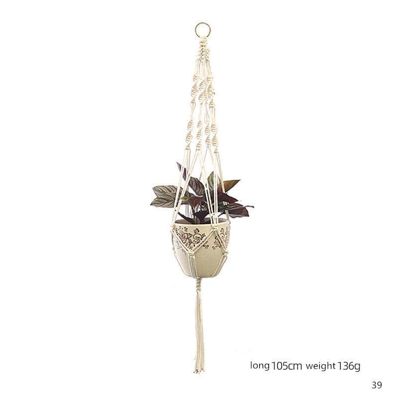 image-Flower Pot Net Bag Creative Gardening Green Plant Flower Pot Hanging Basket