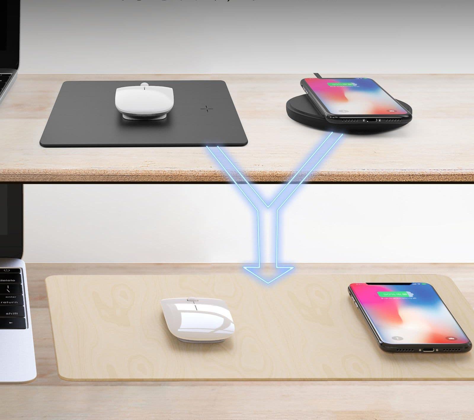 image-Wireless Charger Mouse Pad is Suitable For Android Apple Mobile Phone Fast Charging Base Fast Charging Xiaomi Smart