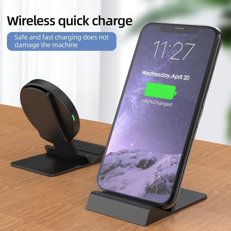 image-Horizontal Cooling Hole Mobile Phone Holder Wireless Fast Charger