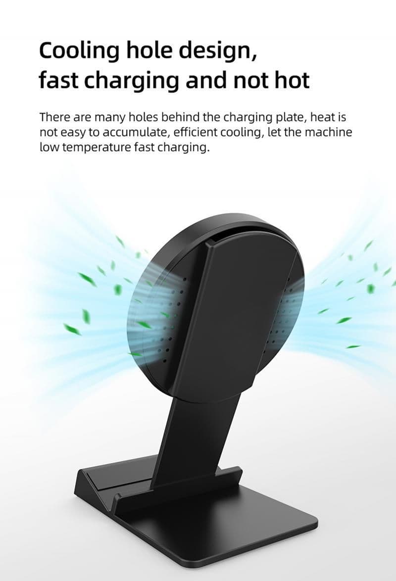image-Horizontal Cooling Hole Mobile Phone Holder Wireless Fast Charger