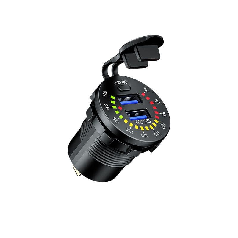 image-Cross-border Hot Sale Modified USB Car Charger Dual QC3.0 Charger