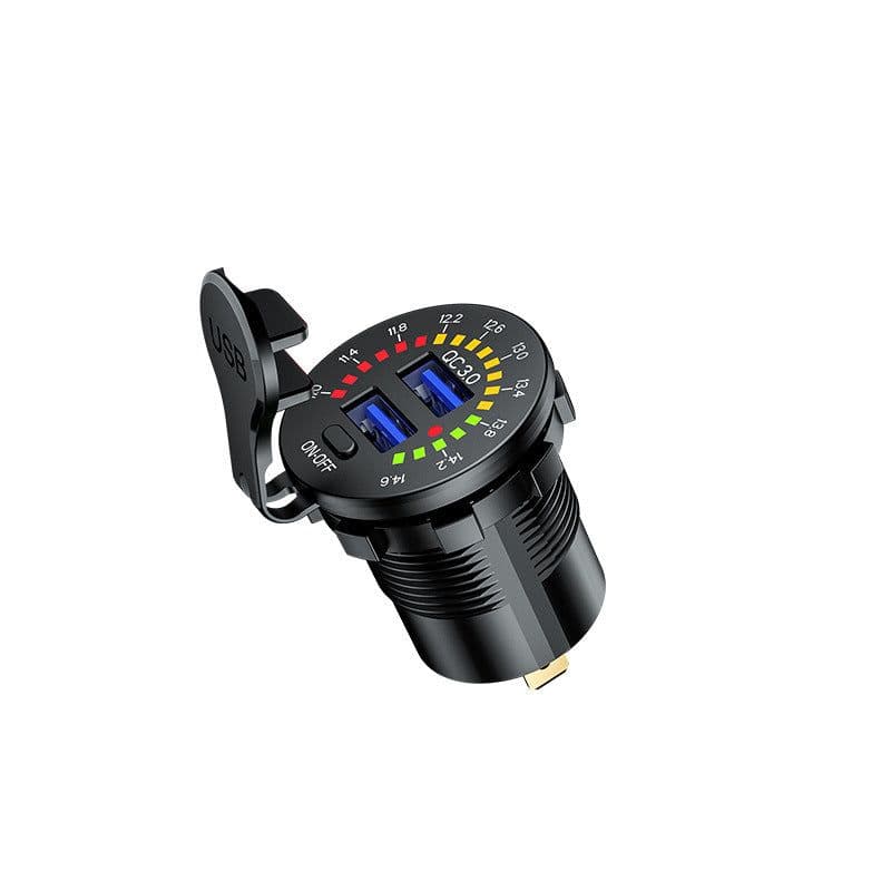 image-Cross-border Hot Sale Modified USB Car Charger Dual QC3.0 Charger