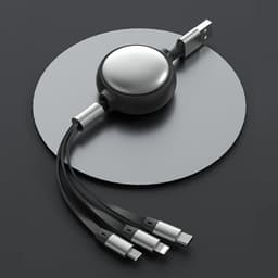 image-3 In1 USB Cable Micro USB Type C Cable 3 In 1 2.4A Retractable USB C Charging Cable