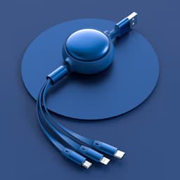 image-3 In1 USB Cable Micro USB Type C Cable 3 In 1 2.4A Retractable USB C Charging Cable