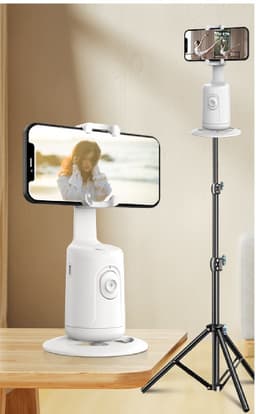 image-360 Auto Face Tracking Gimbal AI Smart Gimbal Face Tracking Auto Phone Holder For Smartphone Video Vlog Live Stabilizer Tripod