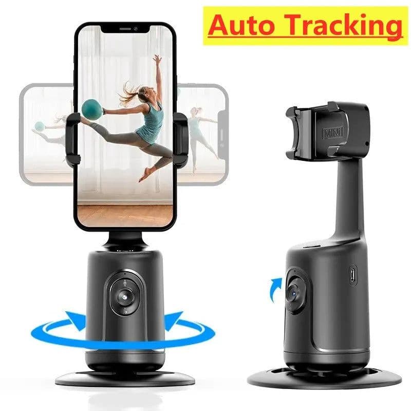 image-360 Auto Face Tracking Gimbal AI Smart Gimbal Face Tracking Auto Phone Holder For Smartphone Video Vlog Live Stabilizer Tripod