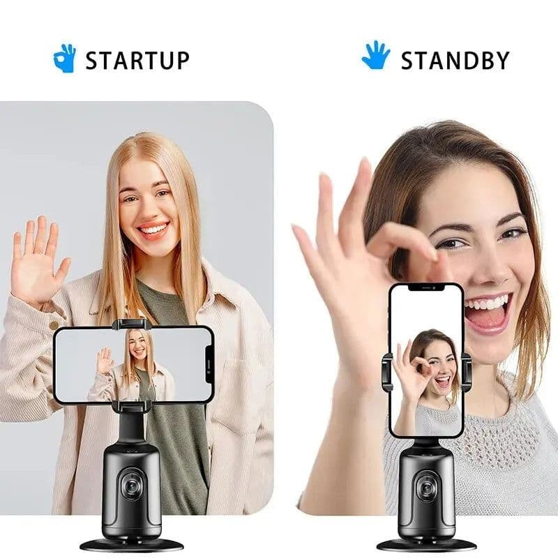 image-360 Auto Face Tracking Gimbal AI Smart Gimbal Face Tracking Auto Phone Holder For Smartphone Video Vlog Live Stabilizer Tripod