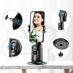 image-360 Auto Face Tracking Gimbal AI Smart Gimbal Face Tracking Auto Phone Holder For Smartphone Video Vlog Live Stabilizer Tripod