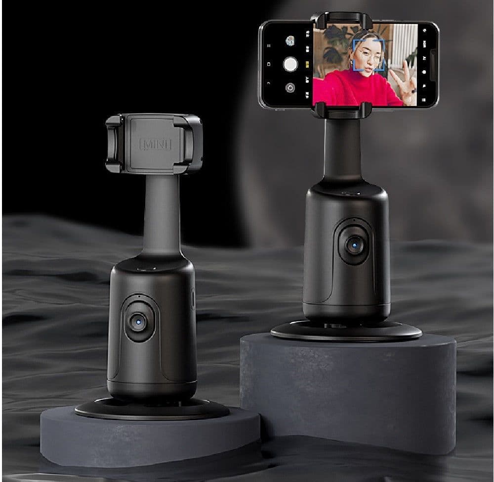 image-360 Auto Face Tracking Gimbal AI Smart Gimbal Face Tracking Auto Phone Holder For Smartphone Video Vlog Live Stabilizer Tripod