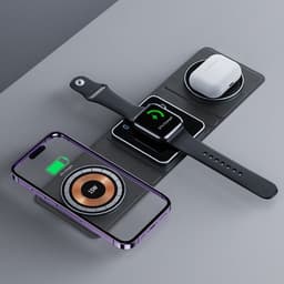 image-3 IN 1 Magnetic Folding Wireless Charger Station For IPhone Transparent Fast Charging For IWatch And Airpods