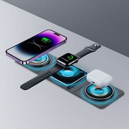image-3 IN 1 Magnetic Folding Wireless Charger Station For IPhone Transparent Fast Charging For IWatch And Airpods