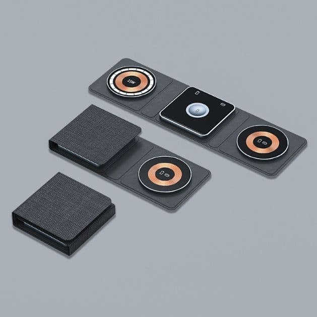 image-3 IN 1 Magnetic Folding Wireless Charger Station For IPhone Transparent Fast Charging For IWatch And Airpods
