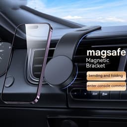 image-Magnetic Bendable Car Mobile Phone Holder Wireless Charger Phone Holder 15W Car Dash Mount Compatible With Phone