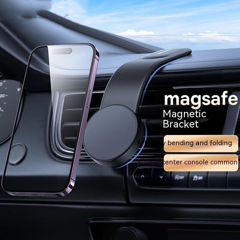 image-Magnetic Bendable Car Mobile Phone Holder Wireless Charger Phone Holder 15W Car Dash Mount Compatible With Phone