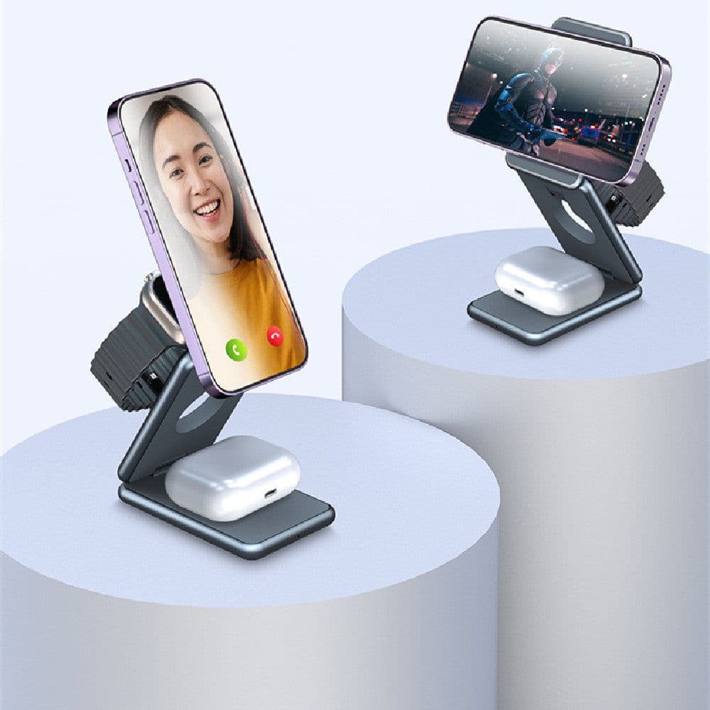 image-Magsafe15W Magnetic Watch Mobile Phone Headset Three-in-one Folding Wireless Charger