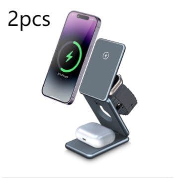 image-Magsafe15W Magnetic Watch Mobile Phone Headset Three-in-one Folding Wireless Charger