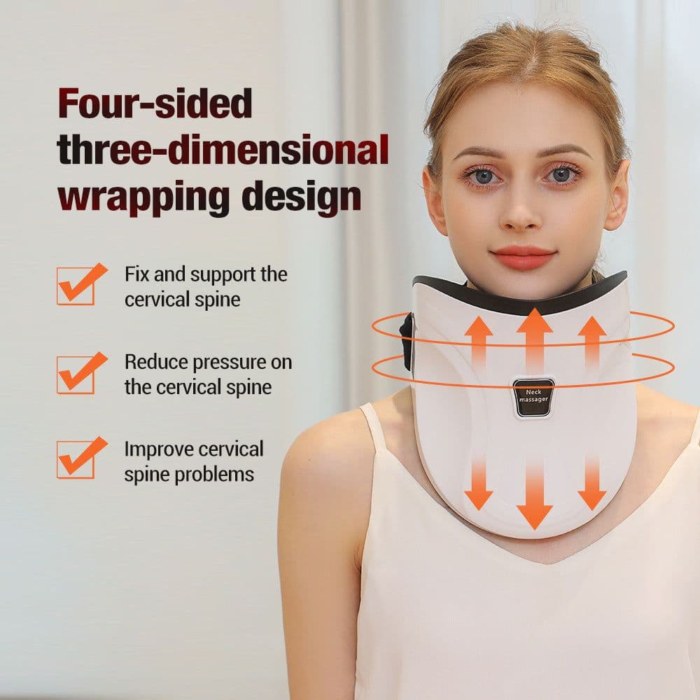 image-Electric Hot Compress Neck Fixed Traction Air Pressure Kneading Massage Instrument