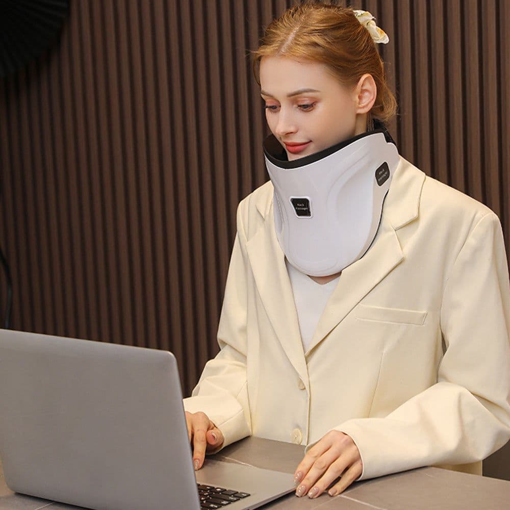 image-Electric Hot Compress Neck Fixed Traction Air Pressure Kneading Massage Instrument