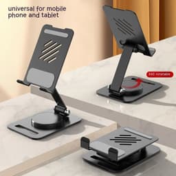 image-360 Degrees Rotate Metal Desk Mobile Phone Holder Stand For Phone Pad Adjustable Desktop Tablet Holderl Table Cell Phone Stand