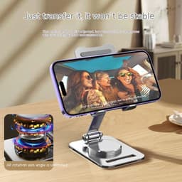 image-360 Degrees Rotate Metal Desk Mobile Phone Holder Stand For Phone Pad Adjustable Desktop Tablet Holderl Table Cell Phone Stand