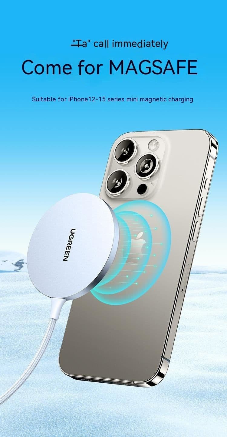 image-Wireless Charger Adsorbs Mobile Phone Magnetic Suction Weaving