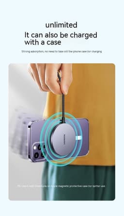 image-Wireless Charger Adsorbs Mobile Phone Magnetic Suction Weaving