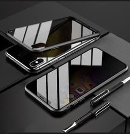 image-Phone Case Anti-peep Magnetic Protective Shell Magnetic Privacy Glass Case For Phone