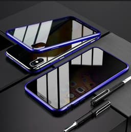 image-Phone Case Anti-peep Magnetic Protective Shell Magnetic Privacy Glass Case For Phone