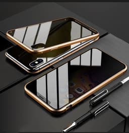 image-Phone Case Anti-peep Magnetic Protective Shell Magnetic Privacy Glass Case For Phone