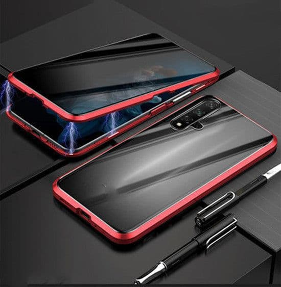image-Phone Case Anti-peep Magnetic Protective Shell Magnetic Privacy Glass Case For Phone