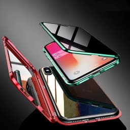 image-Phone Case Anti-peep Magnetic Protective Shell Magnetic Privacy Glass Case For Phone