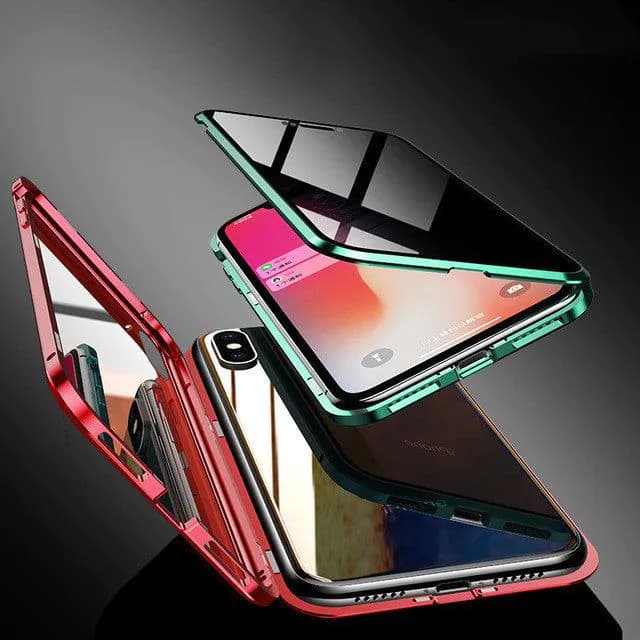 image-Phone Case Anti-peep Magnetic Protective Shell Magnetic Privacy Glass Case For Phone