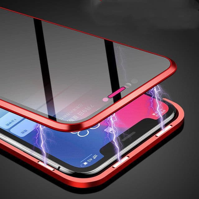image-Phone Case Anti-peep Magnetic Protective Shell Magnetic Privacy Glass Case For Phone