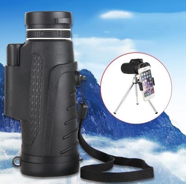 image-Compatible with Apple, High Quality 40X60 HD Zoom Telephoto Monocular Telescope With Clip + Tripod For Mobile Phone