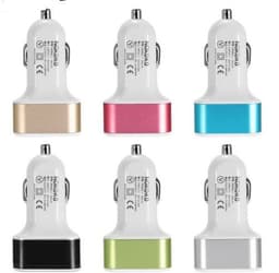 image-New 3USB car charger USB high-power universal car charger Square aluminum car charger
