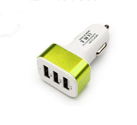 image-New 3USB car charger USB high-power universal car charger Square aluminum car charger