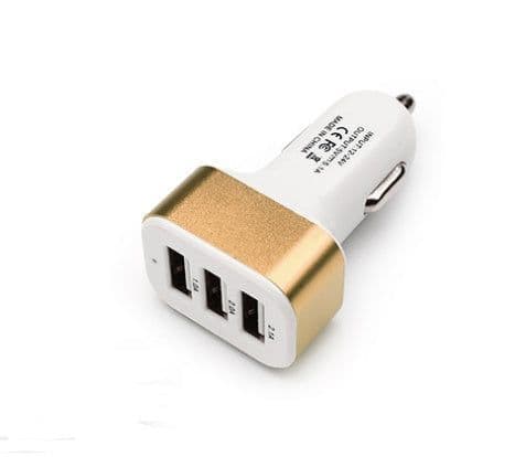 image-New 3USB car charger USB high-power universal car charger Square aluminum car charger