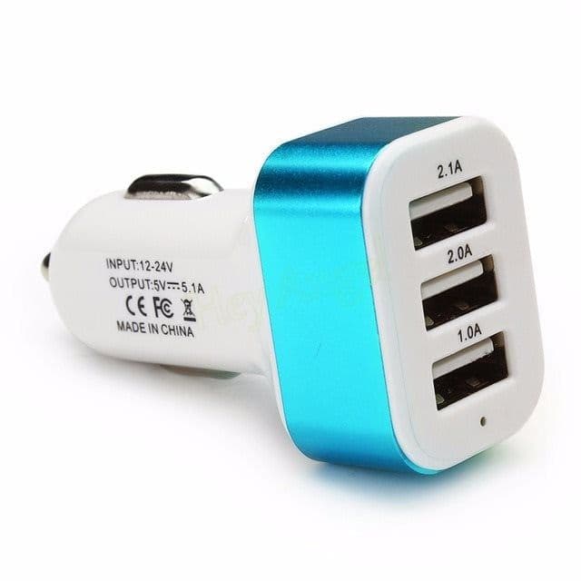 image-New 3USB car charger USB high-power universal car charger Square aluminum car charger