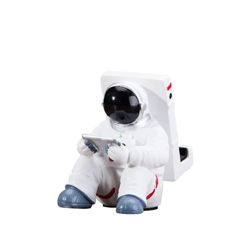 image-Simple Astronaut Mobile Phone Stand Student Desktop Holder Cute Spaceman Cell Phone Holder Creative Gift Small Desk Decoration