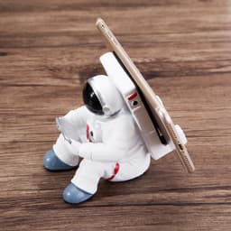 image-Simple Astronaut Mobile Phone Stand Student Desktop Holder Cute Spaceman Cell Phone Holder Creative Gift Small Desk Decoration