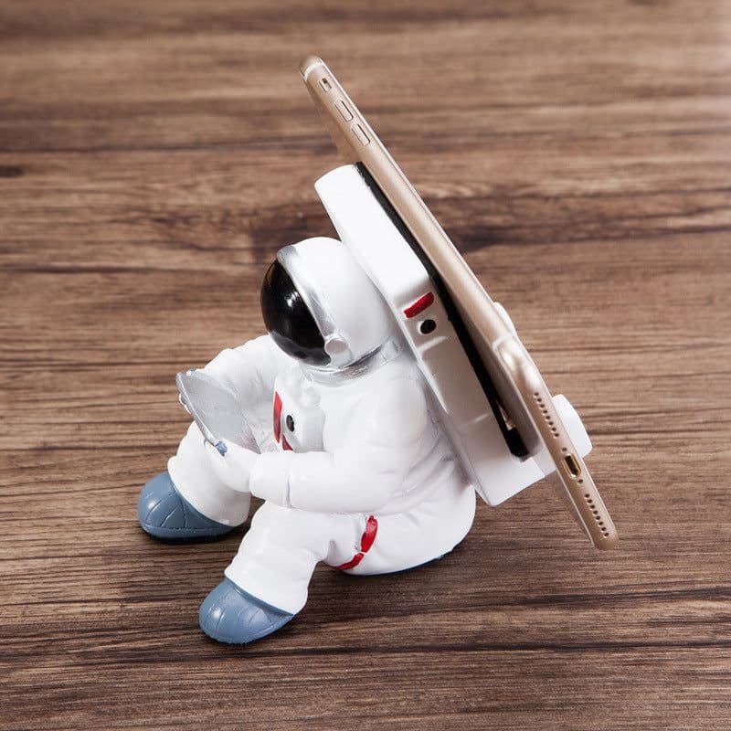 image-Simple Astronaut Mobile Phone Stand Student Desktop Holder Cute Spaceman Cell Phone Holder Creative Gift Small Desk Decoration