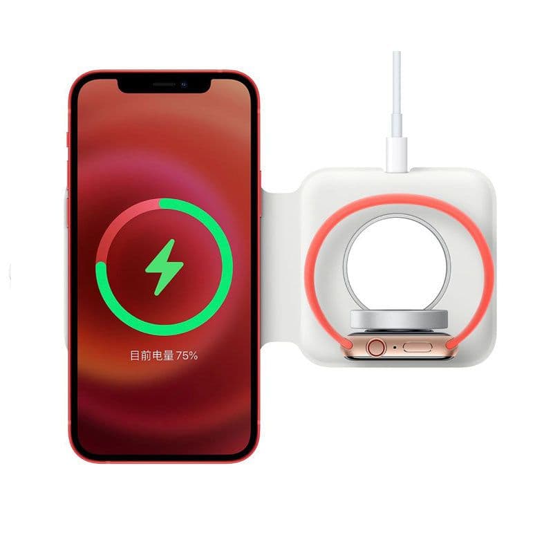 image-Compatible with Apple, Folding Dual Wireless Charging Magsafe Magnetic Charger