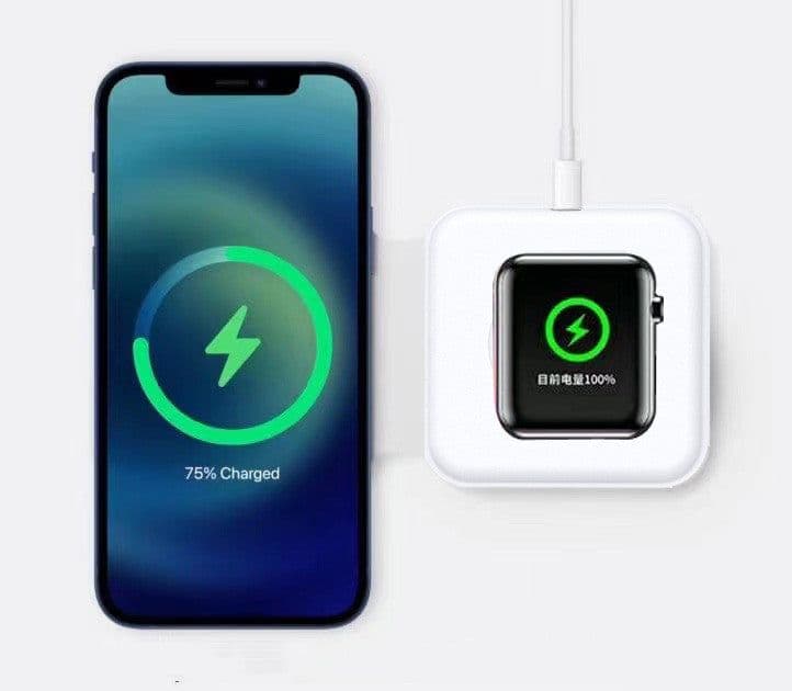 image-Compatible with Apple, Folding Dual Wireless Charging Magsafe Magnetic Charger