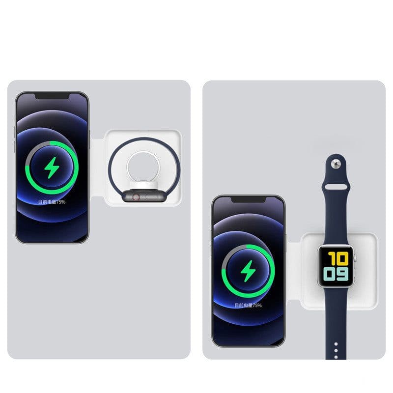 image-Compatible with Apple, Folding Dual Wireless Charging Magsafe Magnetic Charger