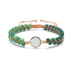 image-Stone Wrap Bracelets Femme Amethysts Opal String Braided Yoga Friendship Bracelet Bangle Bohemian Jewellery