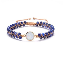 image-Stone Wrap Bracelets Femme Amethysts Opal String Braided Yoga Friendship Bracelet Bangle Bohemian Jewellery