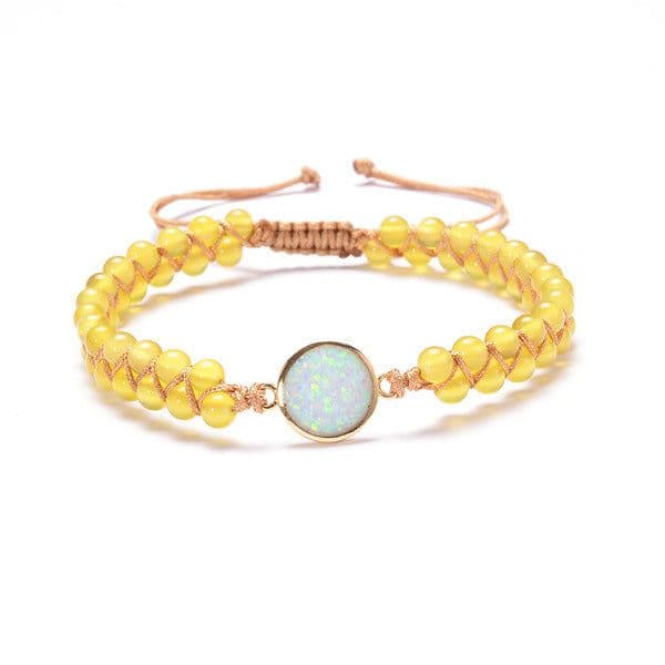 image-Stone Wrap Bracelets Femme Amethysts Opal String Braided Yoga Friendship Bracelet Bangle Bohemian Jewellery