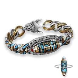 image-Fashion Jewelry New Men's Bracelet Personality Retro Transfer Rotating Nine Eye Pearl Bracelets High-end Gift
