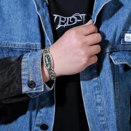 image-Fashion Jewelry New Men's Bracelet Personality Retro Transfer Rotating Nine Eye Pearl Bracelets High-end Gift