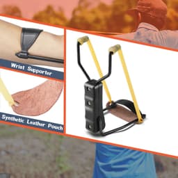 image-Compact Folding Slingshot Wrist Rocket Catapult For Hunting Outdoor Sport Games